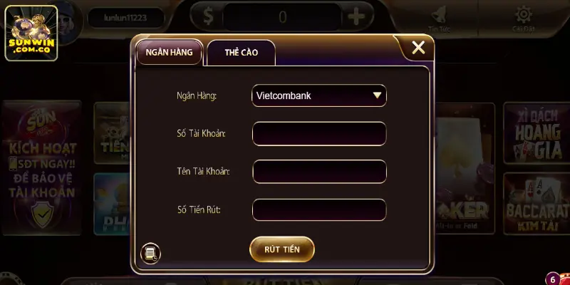 Hướng dẫn quy trình rút tiền chi tiết tại cổng game Sunwin