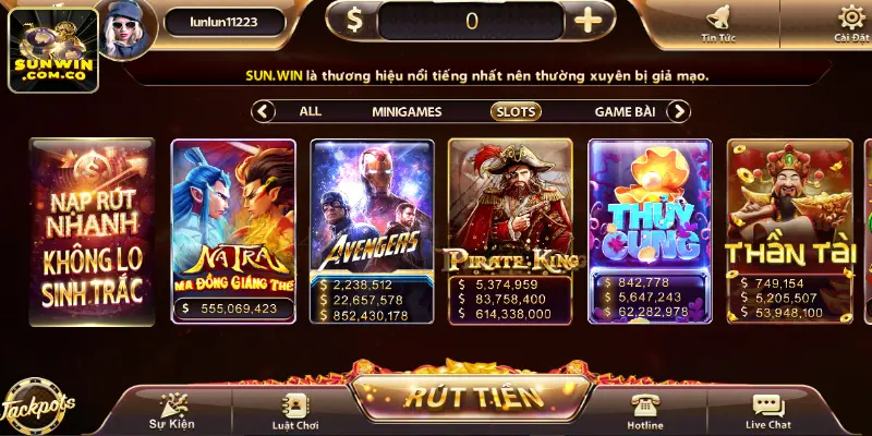 Slot game là sản phẩm nhiều người yêu thích tại Sunwin