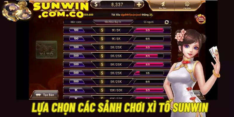 Người chơi tiến hành lựa chọn bàn cược khi tham gia game bài xì tố tại Sunwin